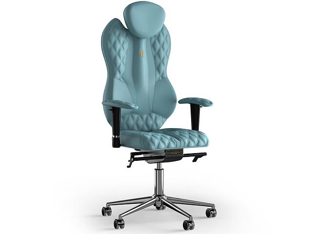 Кресло KULIK SYSTEM GRAND Экокожа с подголовником со строчкой Синий (4-901-WS-MC-0209)