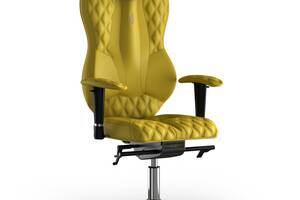 Кресло KULIK SYSTEM GRAND Экокожа с подголовником со строчкой Желтый (4-901-WS-MC-0211)