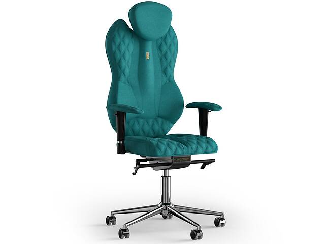 Кресло KULIK SYSTEM GRAND Ткань с подголовником со строчкой Аквамарин (4-901-WS-MC-0512)