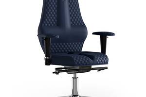 Кресло KULIK SYSTEM NANO Экокожа с подголовником со строчкой Темно-синий (16-901-WS-MC-0213)