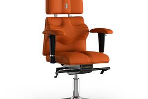 Кресло KULIK SYSTEM PYRAMID Экокожа с подголовником без строчки Оранжевый (9-901-BS-MC-0210)