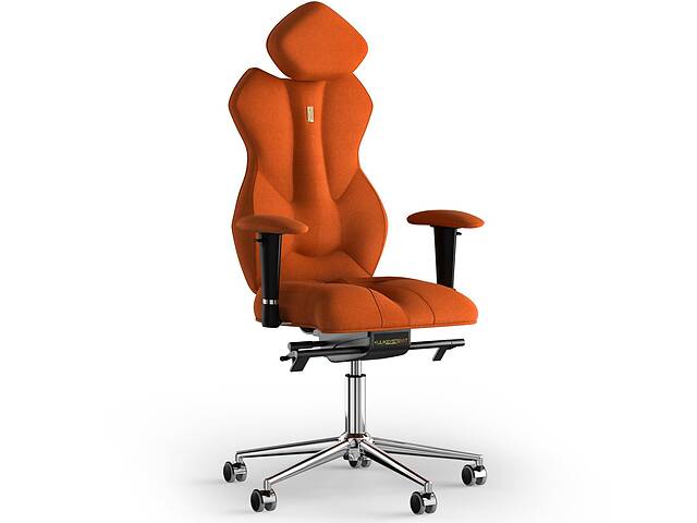 Кресло KULIK SYSTEM ROYAL Ткань с подголовником без строчки Оранжевый (5-901-BS-MC-0510)