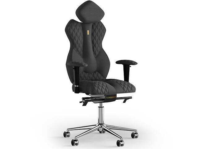 Кресло KULIK SYSTEM ROYAL Ткань с подголовником со строчкой Серый (5-901-WS-MC-0506)