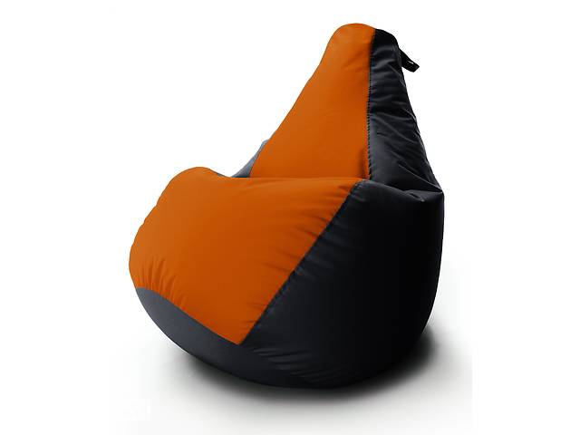 Кресло мешок Груша Coolki комби L 65x85 Черный с Оранжевым 06 Оксфорд 600D