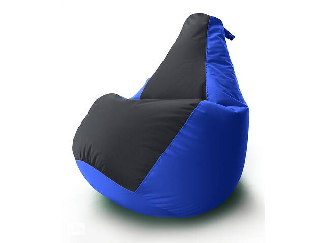 Кресло мешок Груша Coolki комби L 65x85 Синий с Черным 01 Оксфорд 600D