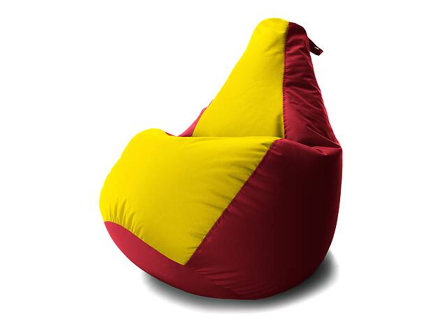 Кресло мешок Груша Coolki комби XL 85x105 Красный с Желтым 04 Оксфорд 600D