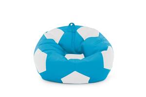 Кресло мешок Мяч Оксфорд 100см Студия Комфорта размер Стандарт Голубой + Белый