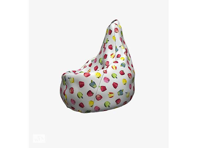 Кресло-мешок YETI HOME груша из ткани хлопок разноцветные яблоки Ткань премиум XXL (b-19652v8)