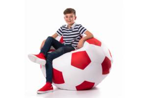 Кресло-мяч Белый с красным Большой 120х120