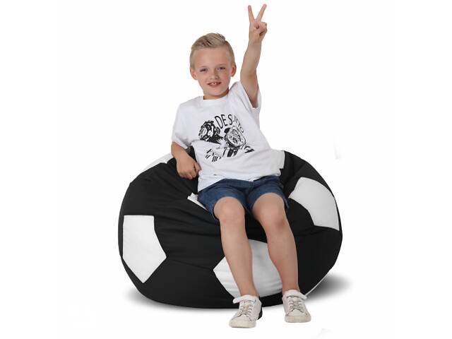 Кресло-мяч Черный с белым Детский 70х70