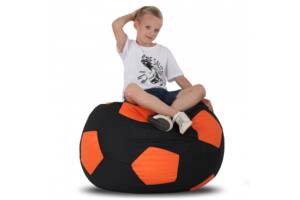 Кресло-мяч Черный с оранжевым Большой 120х120