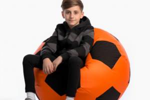 Кресло-мяч Оранжевый с черным Средний 100х100