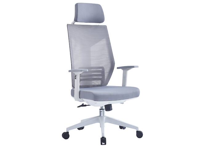 Крісло комп’ютерне ICAR Сіре / Білий каркас