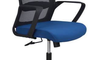 Крісло комп'ютерне поворотне IRON чорне/синє/чорний каркас
