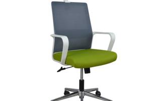 Крісло комп'ютерне поворотне WIND сіре/зелене/білий каркас