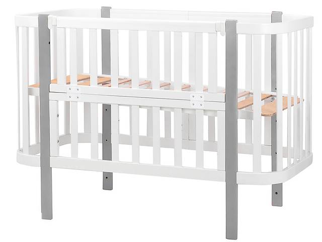 Кровать Babyroom Луна 120x60 белый / серый