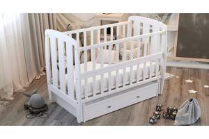 Кровать Babyroom Шарик SH-03 маятник, ящик, откидной бок бук белый