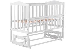 Кровать BabyRoom Зайчонок ZL-201 маятник, откидной бок белый