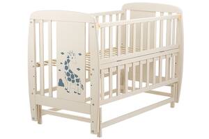 Кровать Babyroom Жирафик DJMO-02 маятник, откидной бок бук слоновая кость