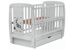 Кровать Babyroom Жирафик DJMYO-3 маятник, ящик, откидной бок бук серый