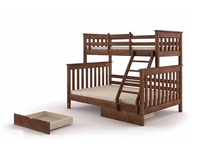 Kровать двухъярусная Мебель UA Скандинавия без ящиков 1200х800х1900/2000 кантри Орех лесной (57797)