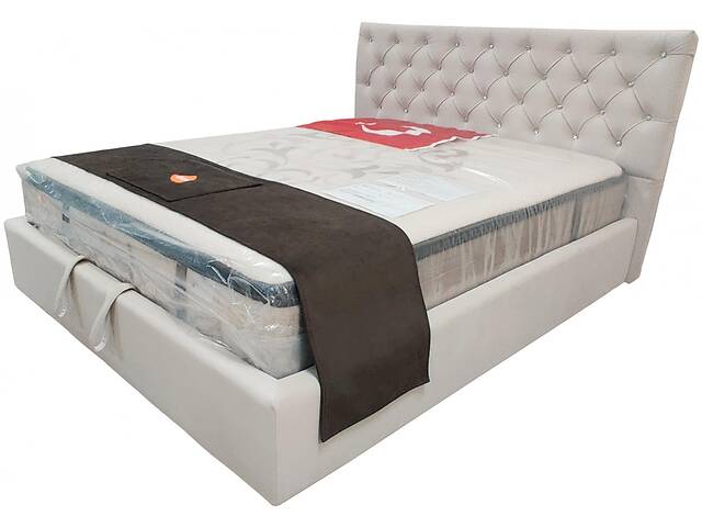 Кровать двуспальная BNB Arizona Premium 140 х 200 см Стразы Бежевый