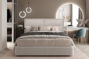 Кровать двуспальная BNB Santa Maria Premium 160 х 200 см Экокожа Бежевый