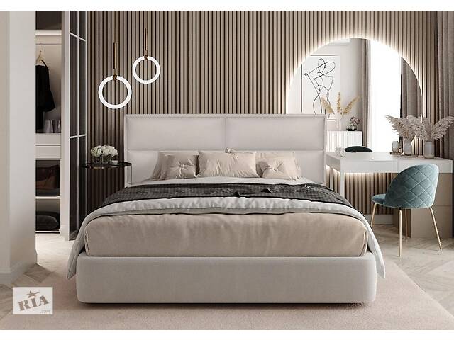 Кровать двуспальная BNB Santa Maria Premium 160 х 200 см Экокожа Бежевый