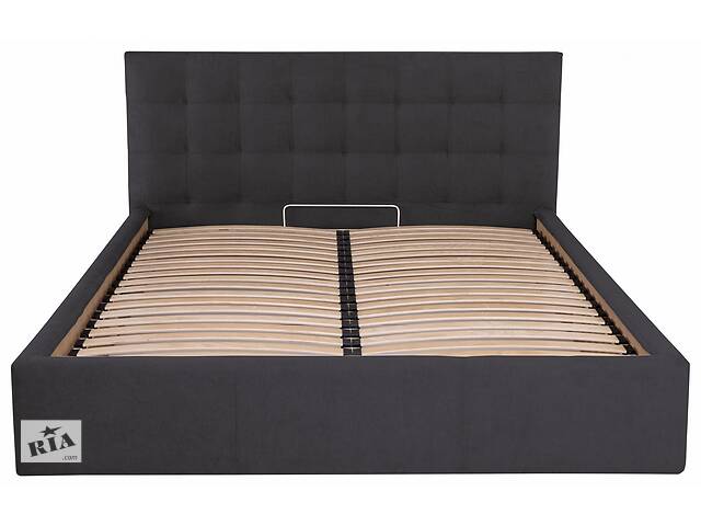 Ліжко Двоспальне Richman Честер 160 х 190 см Місті Dark Grey З підйомним механізмом та нішою для білизни Темно-сіре