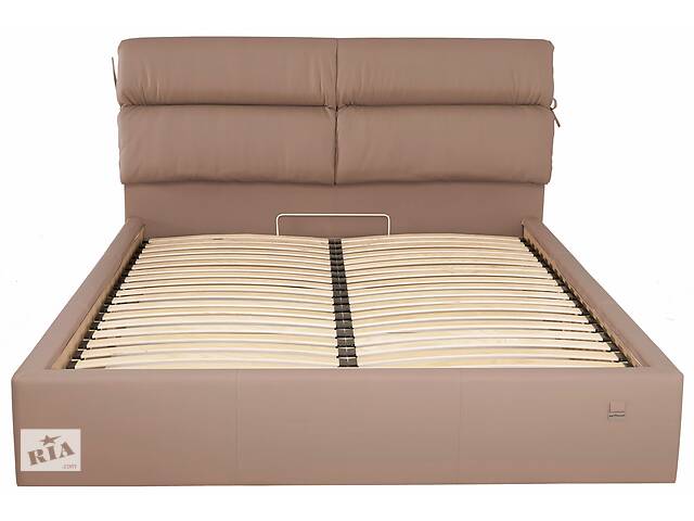 Кровать Двуспальная Richman Эдинбург 160 х 190 см Флай 2213 С подъемным механизмом и нишей для белья Светло-коричневая