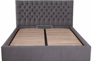 Кровать двуспальная Richman Кембридж Comfort 160 х 190 см Мисти Dark Grey С подъемным механизмом и нишей для белья Те...