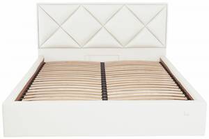 Ліжко Двоспальне Richman Лідс VIP 160 х 190 см Флай 2200 З додатковою металевою цільносварною рамою Біле