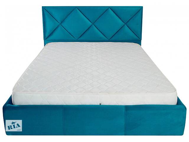 Кровать Двуспальная Richman Лидс VIP 160 х 200 см Missoni 016 С дополнительной металлической цельносварной рамой Голубая