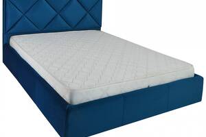 Ліжко Двоспальне Richman Лідс VIP 160 х 200 см Missoni 017 З додатковою металевою цільносварною рамою Синя