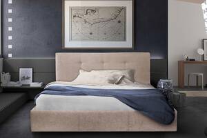 Ліжко Двоспальне Richman Манчестер VIP 180 х 190 см Місті Mocco З додатковою металевою цільносварною рамою Сіра