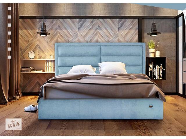 Кровать двуспальная Richman Орландо Comfort 180 х 200 см Jeans С подъемным механизмом и нишей для белья Синяя