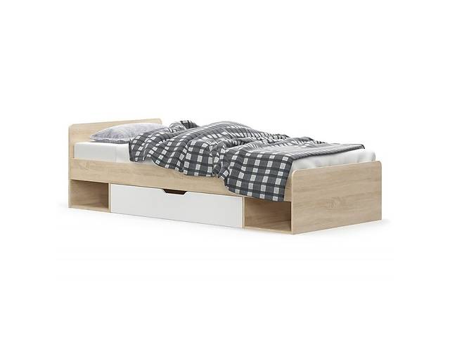 Кровать Мебель Сервис Типс 90 (каркас без ламелей) дуб самоа/белый