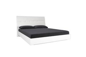 Ліжко підйомне Миро-Марк Рома 2000 x 1800 з м'якою спинкою та каркасом арт-деко Білий глянець (56270)