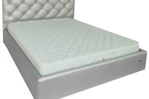 Кровать Richman Бристоль Comfort 140 х 200 см Zeus Deluxe Silver С подъемным механизмом и нишей для белья Серебристая