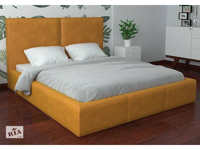 Кровать Richman Дели Comfort 140 х 190 см Мустанг С подъемным механизмом и нишей для белья Желтая