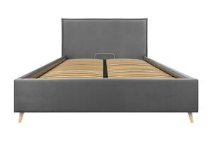 Ліжко Richman Двоспальне Andrea VIP Wood На ніжках 160 x 190 см Simple Сірий