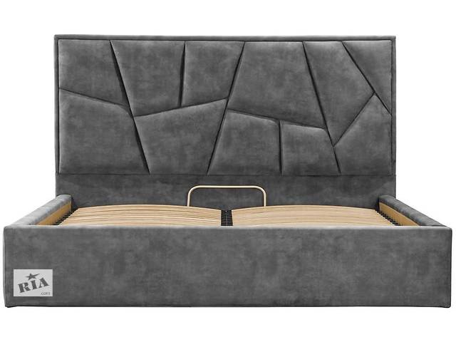 Ліжко Richman Двоспальне Mega Comfort 160 x 200 см Bolzano Dk Grey Темно-сірий