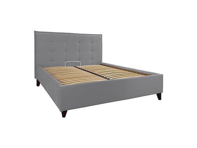Ліжко Richman Двоспальне Monica Standart Wood На ніжках 180 x 200 см Lili Темно-сірий