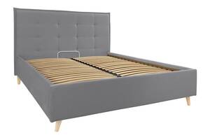 Кровать Richman Двуспальная Monica VIP Wood На ножках 160 x 190 см Simple Серый