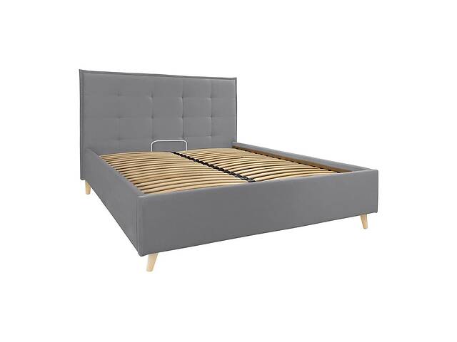 Ліжко Richman Двоспальне Monica VIP Wood На ніжках 160 x 190 см Simple Сірий