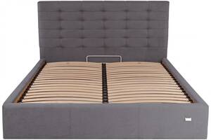 Ліжко Richman Еріка VIP 140 х 190 см Місті Dark Grey З додатковою металевою цільнозварною рамою Темно-сіра