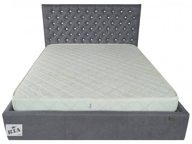 Кровать Richman Кембридж VIP 140 х 190 см Fibril 16 С1 С дополнительной металлической цельносварной рамой Темно-серая