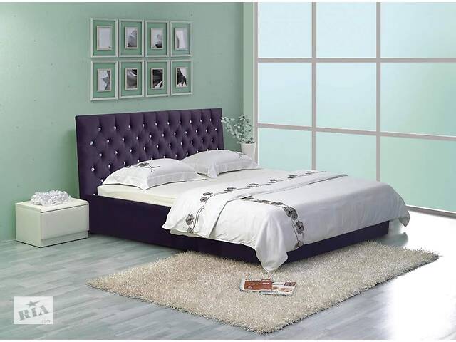Кровать Richman Кембридж VIP 140 х 190 см Missoni 022 С1 С дополнительной металлической цельносварной рамой Фиолетовая