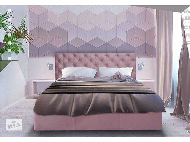 Ліжко Richman Ковентрі 140 х 190 см Missoni 021 Темно-рожеве