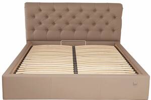 Кровать Richman Лондон VIP 140 х 190 см Флай 2213 С дополнительной металлической цельносварной рамой Светло-коричневая